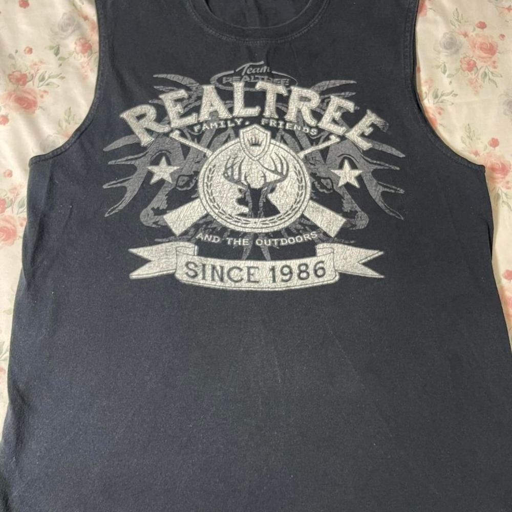 Realtree Graphic Tank Top Deer Hunting Outdoors Black M